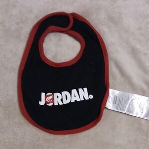 Jordan Red and Black Baby Bib